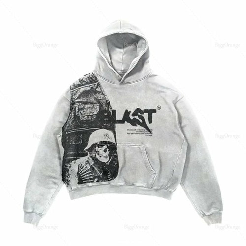 2022 Coats Streetwear Gothic Casual Alphabet Blast Print Pattern Men