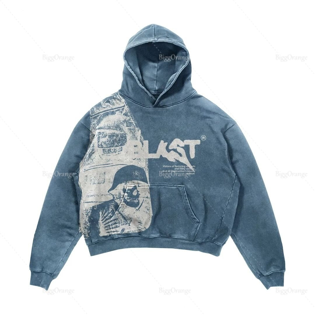 2022 Coats Streetwear Gothic Casual Alphabet Blast Print Pattern Men