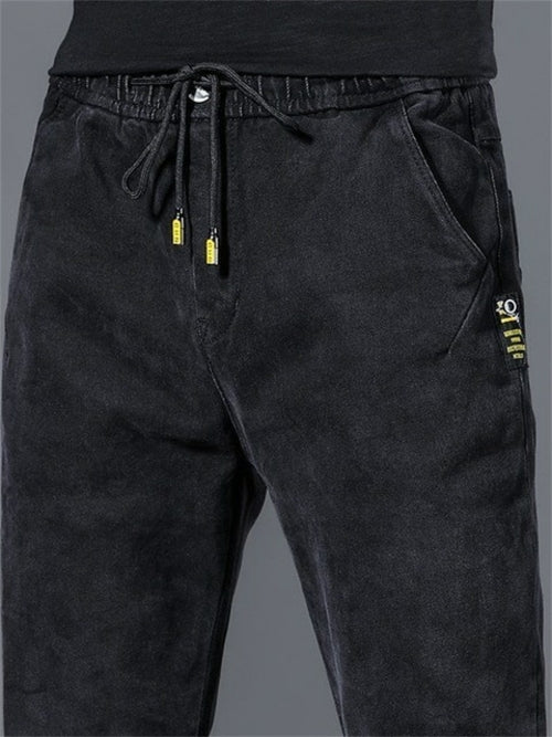 2022 New Hip Hop Harem Jeans Pants Men Loose Joggers Denim Casual