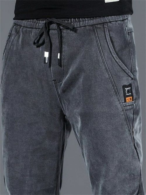 2022 New Hip Hop Harem Jeans Pants Men Loose Joggers Denim Casual
