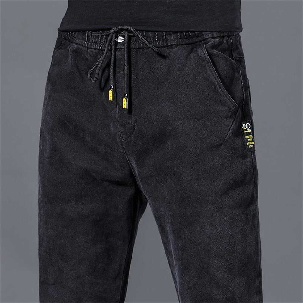 2022 New Hip Hop Harem Jeans Pants Men Loose Joggers Denim Casual