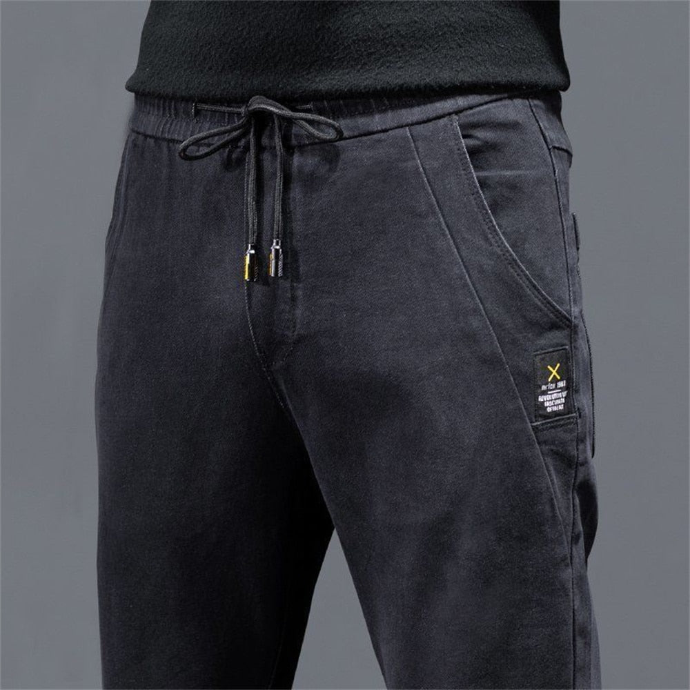 2022 New Hip Hop Harem Jeans Pants Men Loose Joggers Denim Casual