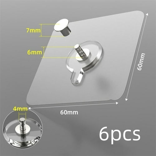 6Pcs PVC Strong Adhesive Nails Wall Poster Seamless Wall Hook