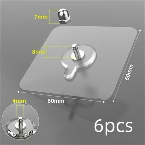 6Pcs PVC Strong Adhesive Nails Wall Poster Seamless Wall Hook