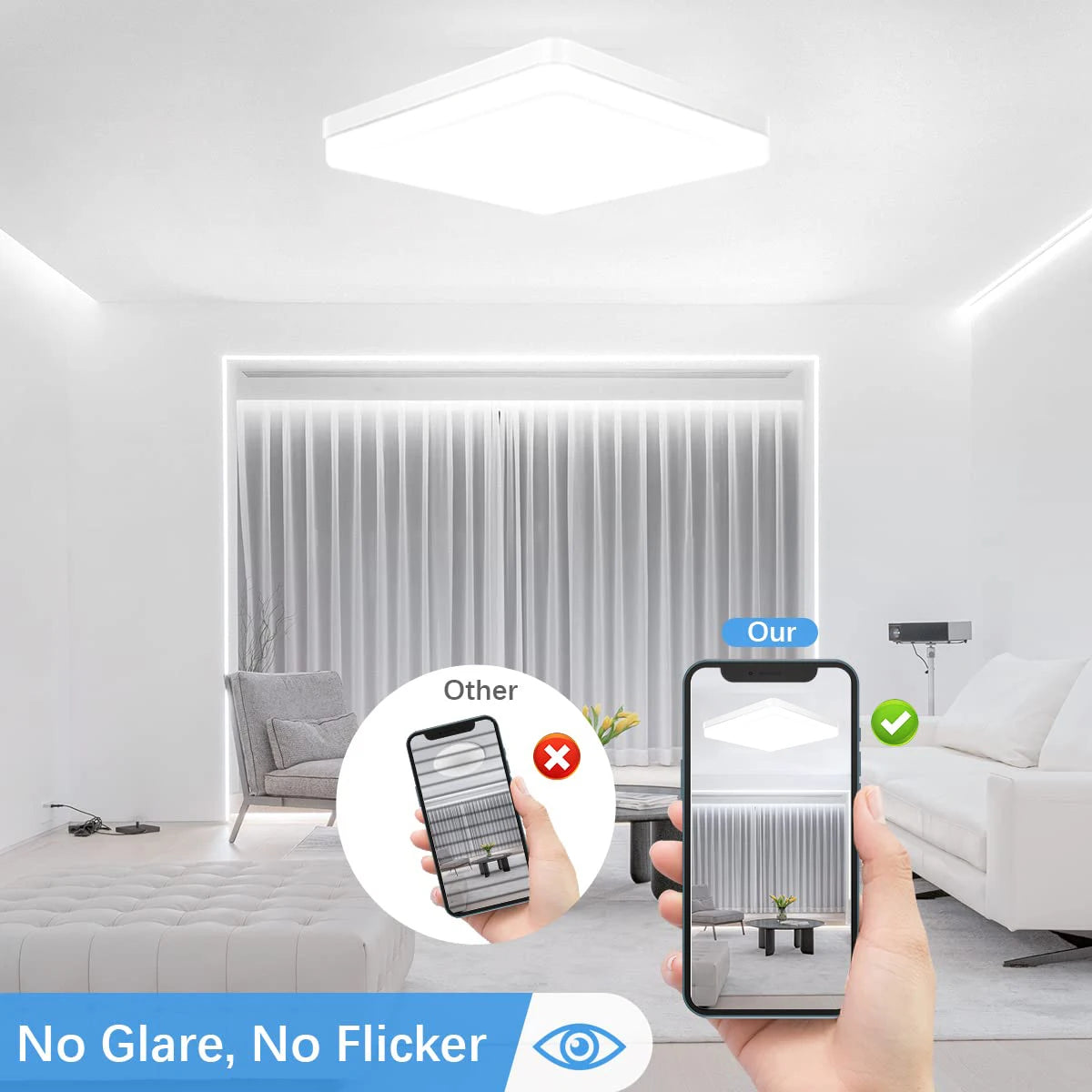IRALAN Square LED Ceiling Light Bedroom Corridor Toilet Lighting