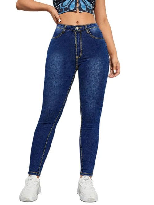 2023 Fall New High Waist Slim Fit Jeans For Women Fashion Stretch