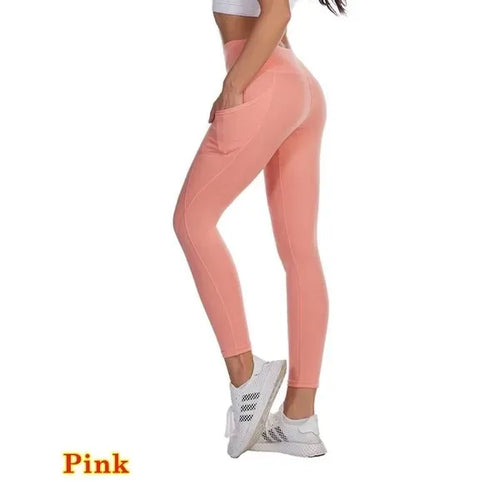 High Waist Elastic Workout Women Yoga Leggings Tummy Control Ruched