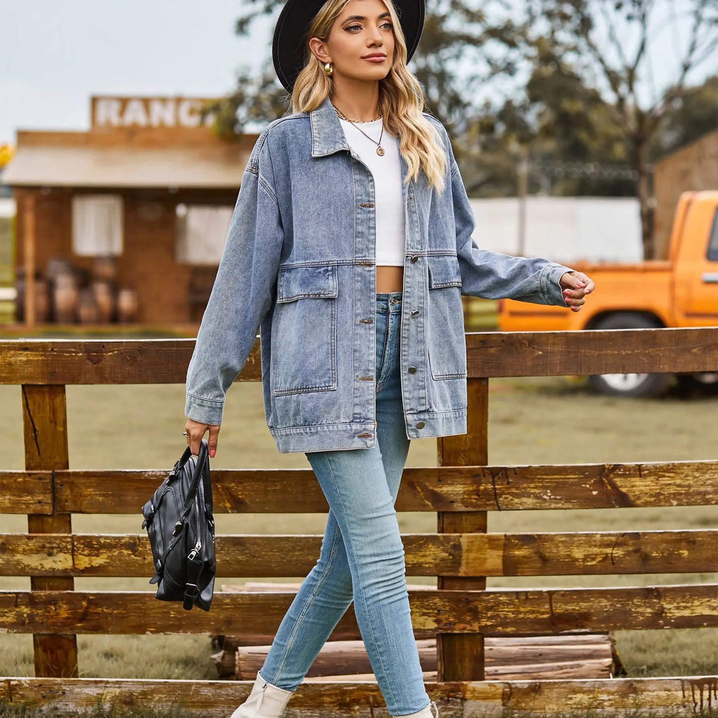 2023 Autumn New Women's Long Sleeve Denim Jacket Fashion Loose