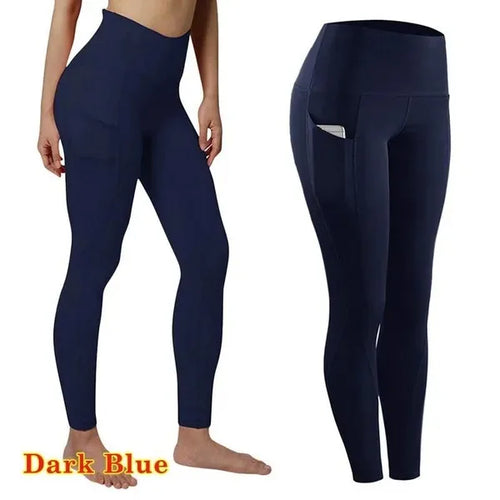 High Waist Elastic Workout Women Yoga Leggings Tummy Control Ruched