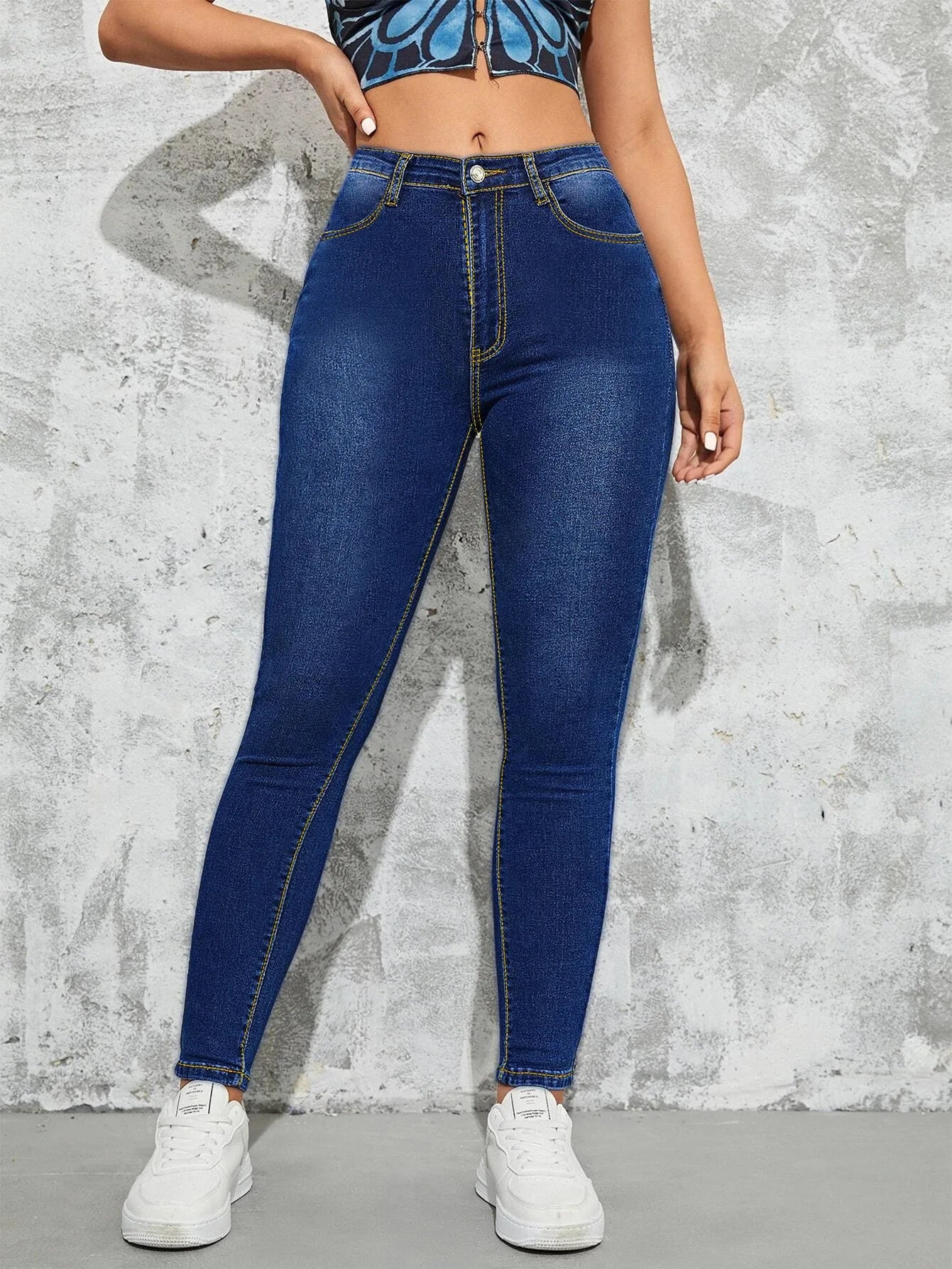 2023 Fall New High Waist Slim Fit Jeans For Women Fashion Stretch