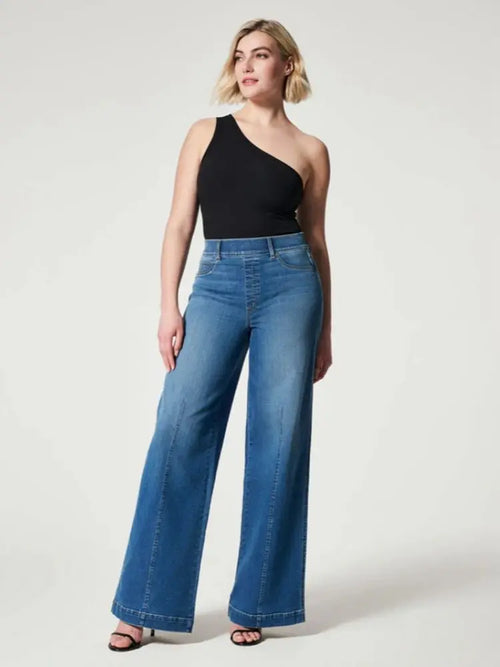 2023 Hot Sale Women's High Stretch Elastic Waist Jeans Fashion Mid