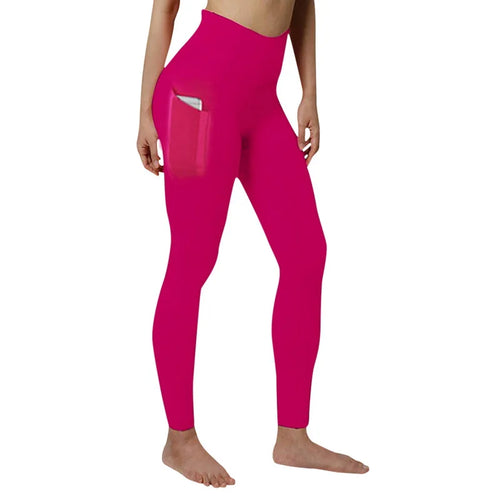High Waist Elastic Workout Women Yoga Leggings Tummy Control Ruched