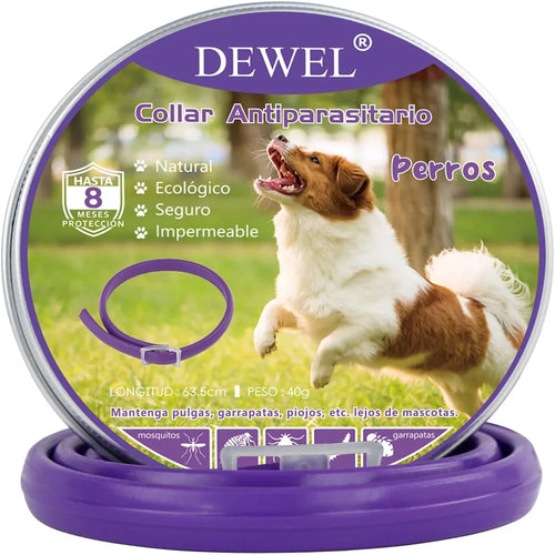 DEWEL Anti Flea Dogs Collar 8 Months Effective Protection Natural Safe