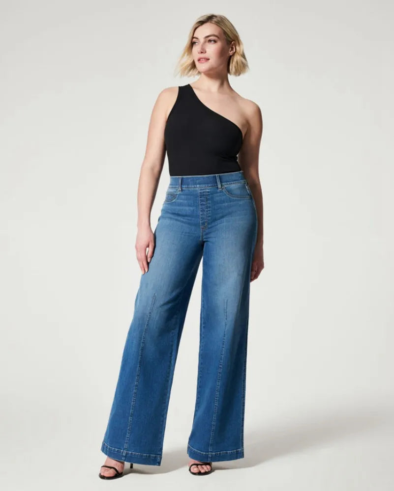 2023 Hot Sale Women's High Stretch Elastic Waist Jeans Fashion Mid