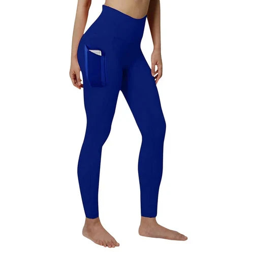 High Waist Elastic Workout Women Yoga Leggings Tummy Control Ruched