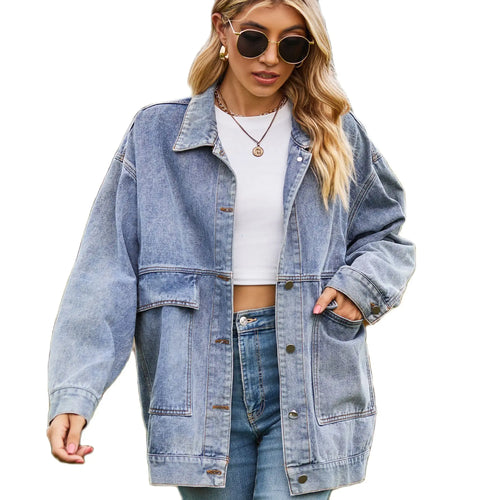 2023 Autumn New Women's Long Sleeve Denim Jacket Fashion Loose