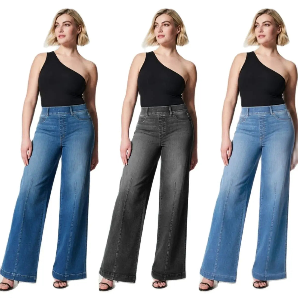 2023 Hot Sale Women's High Stretch Elastic Waist Jeans Fashion Mid