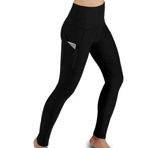 High Waist Elastic Workout Women Yoga Leggings Tummy Control Ruched