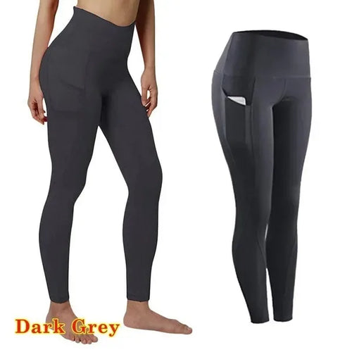 High Waist Elastic Workout Women Yoga Leggings Tummy Control Ruched