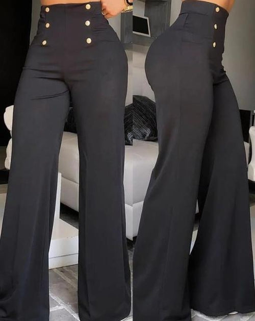 Elegant High Waist Wide Leg Bootcut Pants 2023 Summer European &