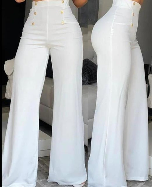 Elegant High Waist Wide Leg Bootcut Pants 2023 Summer European &