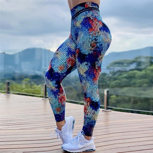 Fccexio Summer New Style Digital Printing Women's Tie-dye Leggings