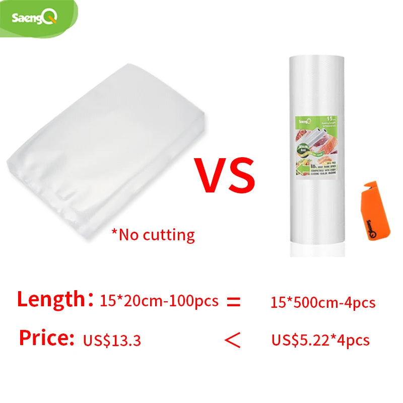 saengQ Kitchen Vacuum Bags for Food Vacuum Sealer Packing Machine Food