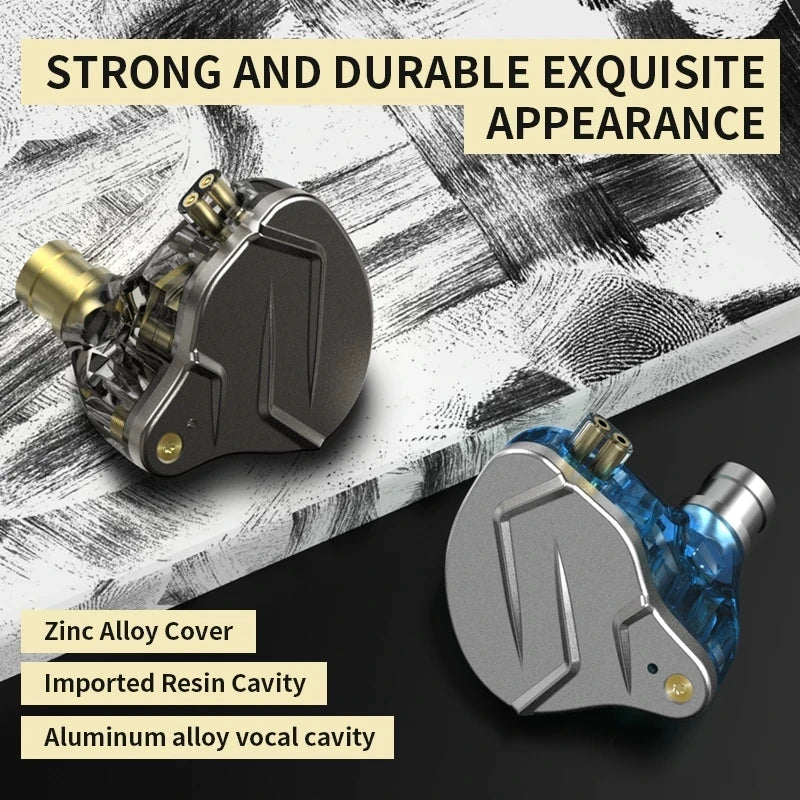 KZ ZSN PRO 1BA 1DD Hybrid Drive In Ear Earphones HIFI Metal Bass