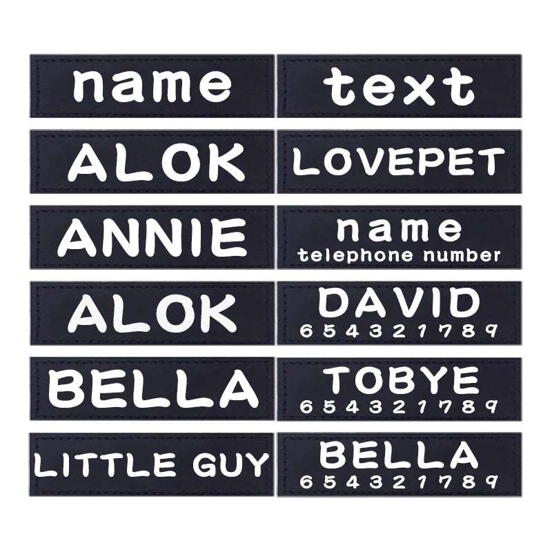 2 PCS PU Personalized Dog ID TagS Dog K9 Harness Collar Label Sticker