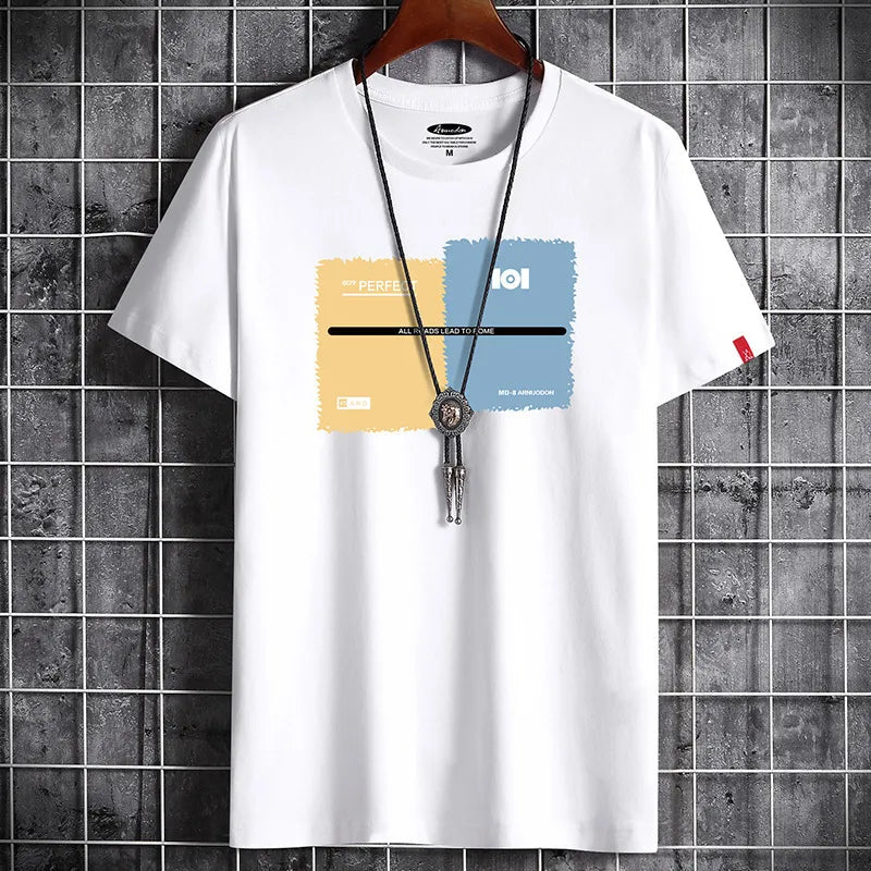2023 Fashion Summer for Men Clothing Anime T Shirt White Oversized