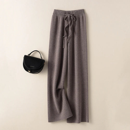 BELIARST Cashmere pants ladies high waist wide leg pants casual