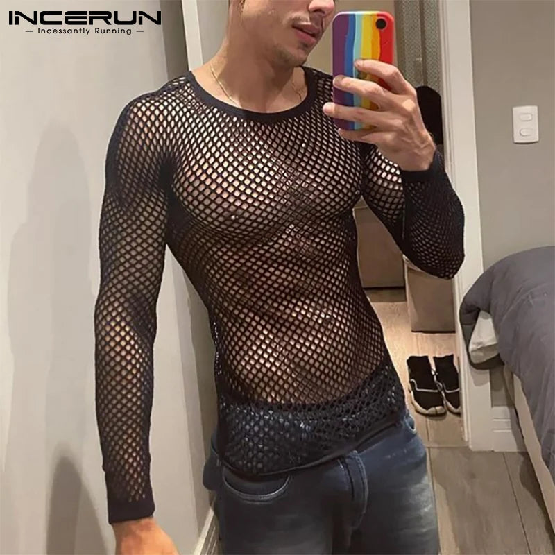 Tops 2023 Summer Fashion New Men's Undershirt O-neck Tees Long Sleeved