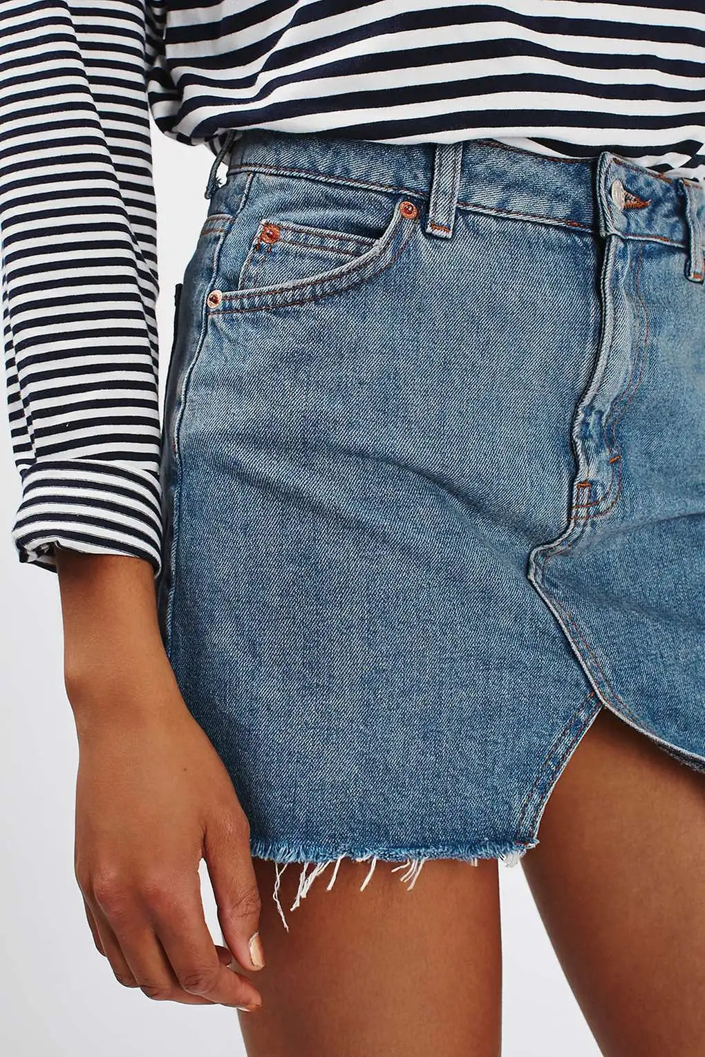 2021 New Women's Summer Denim Skirt Fashion Sexy Mini Skirt Star Same