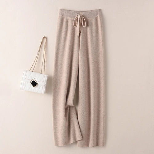 BELIARST Cashmere pants ladies high waist wide leg pants casual