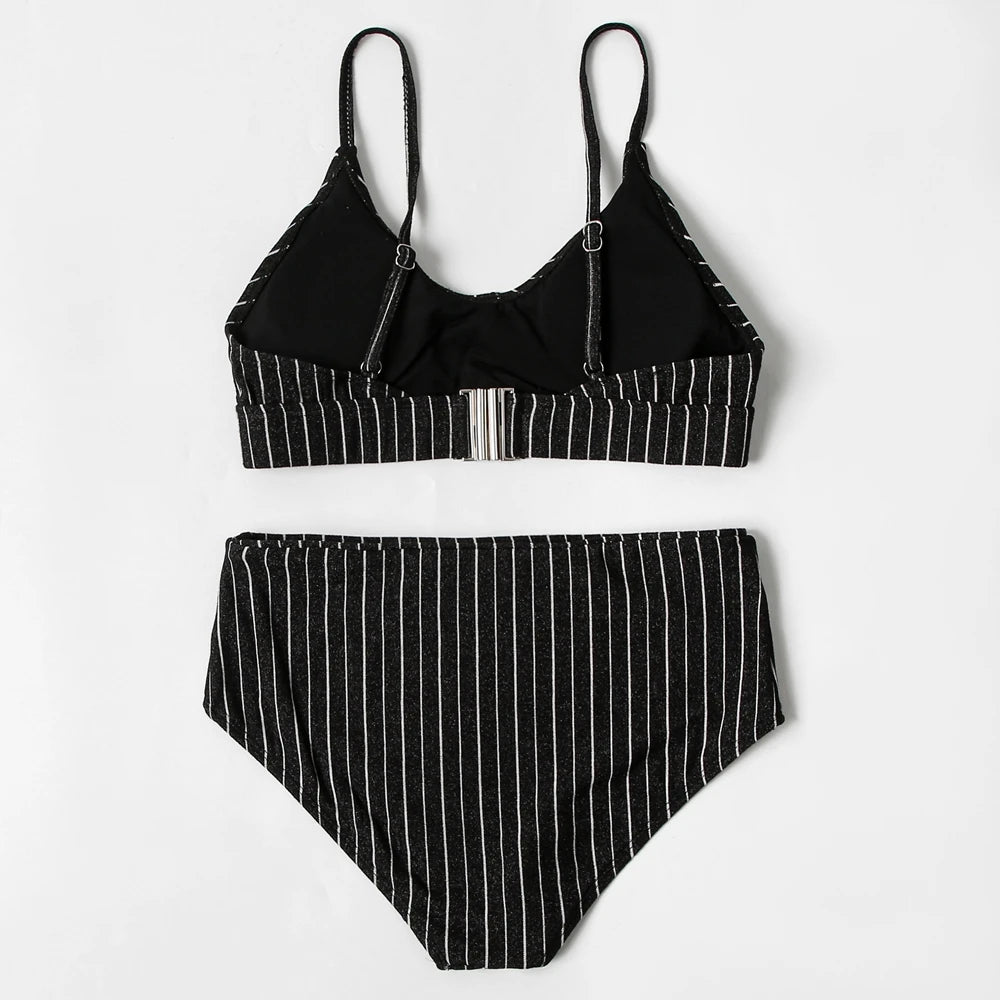 ZTVitality Shiny Striped Sexy Bikini 2022 New Arrival Straps Padded