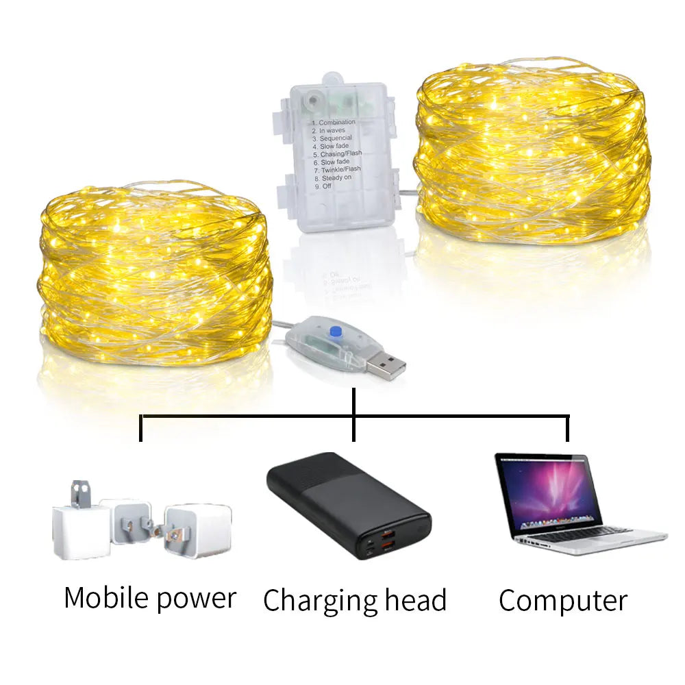 Led String Light Birthday Fairy Light USB/Battery Box Remote Garland