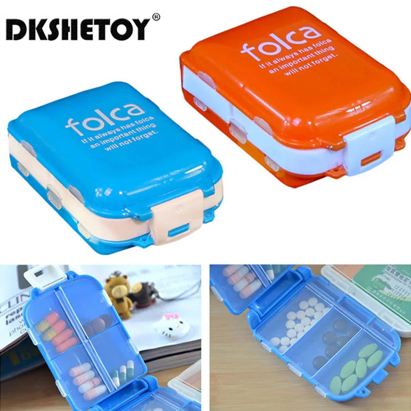 Folding Pill Case Medicine Drug Pills organizer storage Boxs Portable