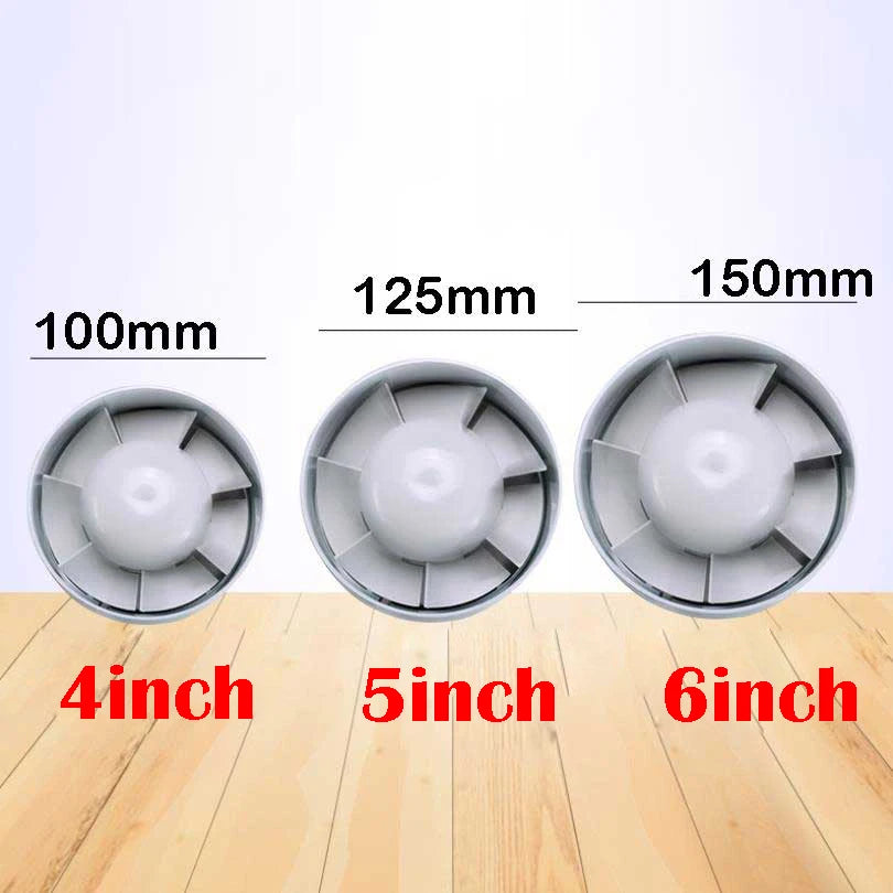 4/5/6 inch 220V Silent Ventilation Air Vents Ventilator Extractor