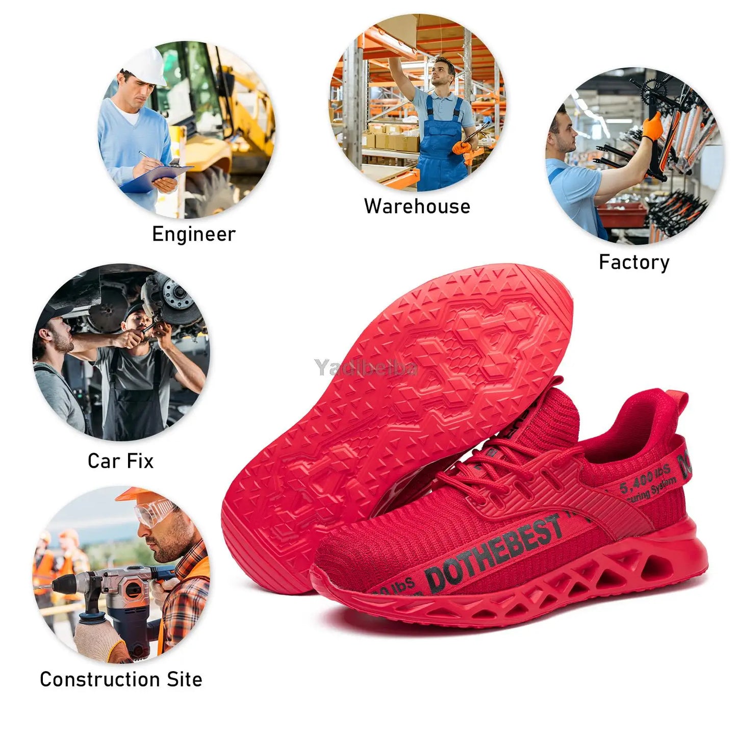 Steel Toe Safety Shoes for Men Women Lightweight Work Sneakers
