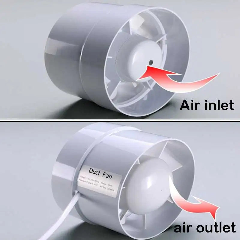 4/5/6 inch 220V Silent Ventilation Air Vents Ventilator Extractor
