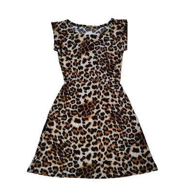 Women Summer Dresses Leopard Print Dress Plus Size S-XXL Slim Beach