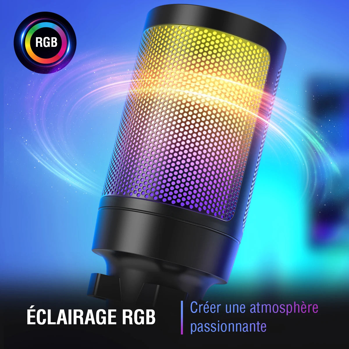 FIFINE USB Condenser Gaming Microphone, for PC PS4 PS5 MAC with Pop