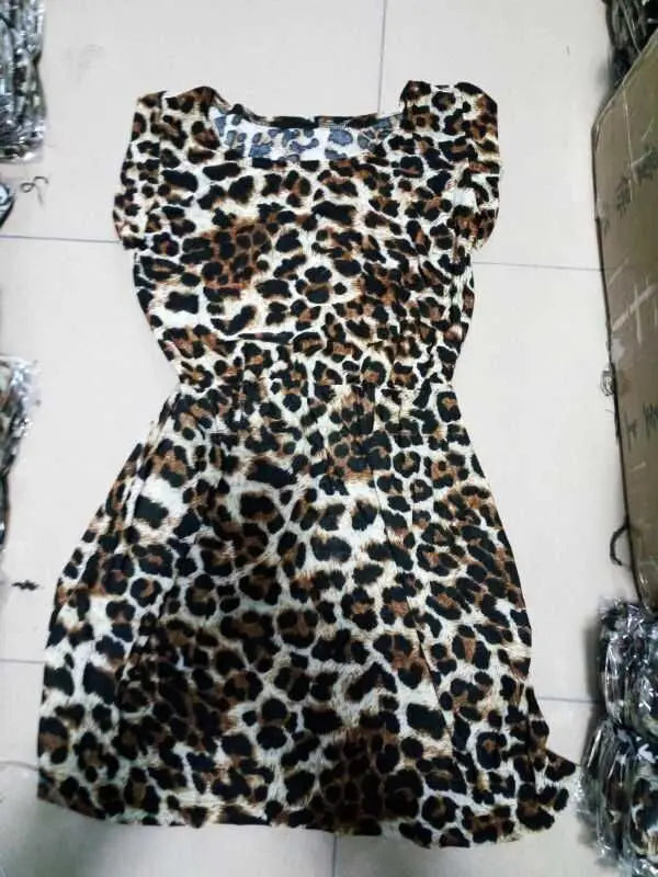Women Summer Dresses Leopard Print Dress Plus Size S-XXL Slim Beach