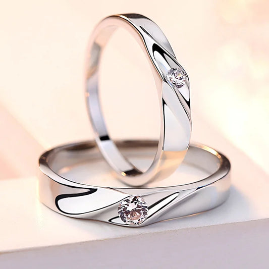 Fashion Pure 100% 925 Sterling Silver Rhodium Pave Brilliant Zirconia Anniversary Ring Wedding Jewelry For Woman Men Lover