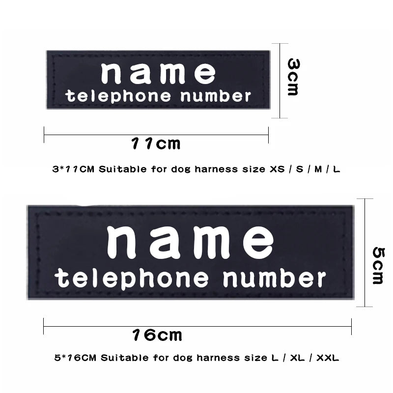2 PCS PU Personalized Dog ID TagS Dog K9 Harness Collar Label Sticker