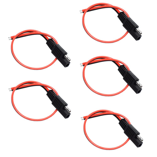 5 PCS SAE Power Automotive Extension Cable 18AWG 30CM 2 Pin with SAE