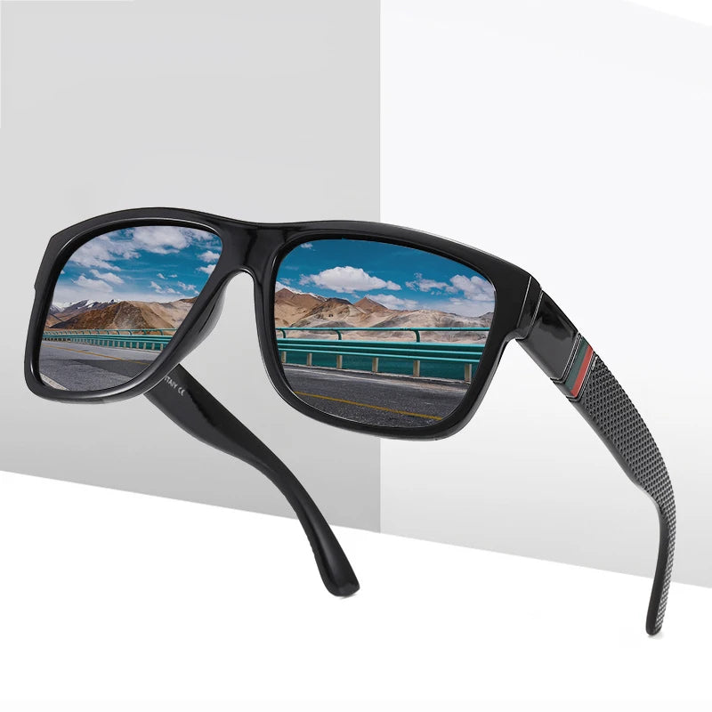 Fashion Square Polarized Sunglasses Men Vintage Plastic Male Sun