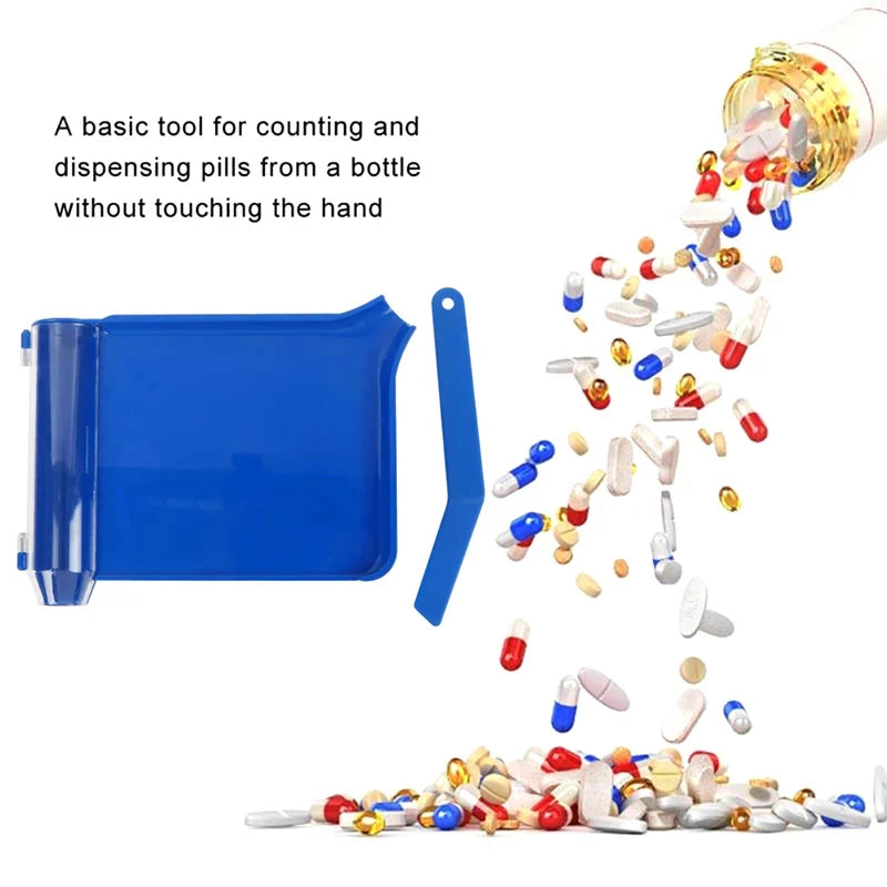 Pill Counting Tray Tablet Counter Dispenser Pills Plate Splitter with