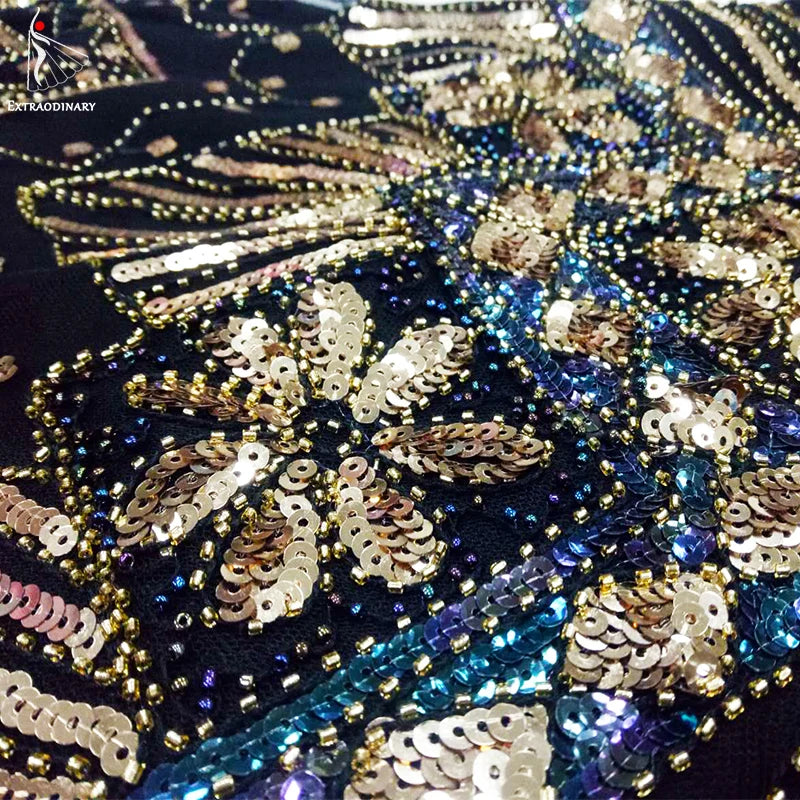 Women 1920 s Vintage Great Gatsby Dress Sequins Dress V-Neck Tassels