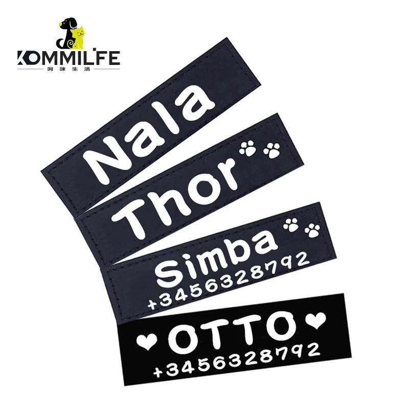 2 PCS PU Personalized Dog ID TagS Dog K9 Harness Collar Label Sticker